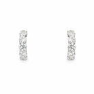 Round Brilliant Diamond Huggie Earrings in 18K White Gold 4.24 Cttw - Jackson Hole Jewelry Company