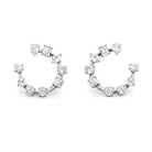 Diamond Swirl Earrings in 18K White Gold - Jackson Hole Jewelry Company