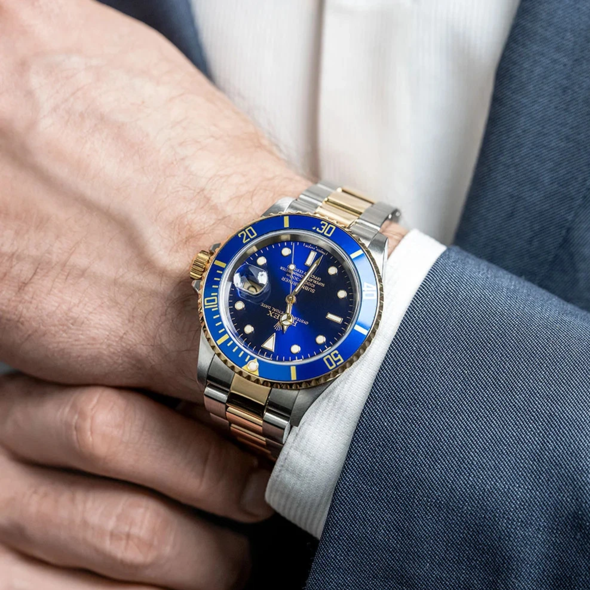 Rolex – Submariner Date 41mm “Bluesy” in Yellow Rolesor with Blue Dial - Jackson Hole Jewelry Company