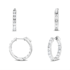 Diamond Hoops in 14K White Gold 1.00 cttw (0.5") - Jackson Hole Jewelry Company