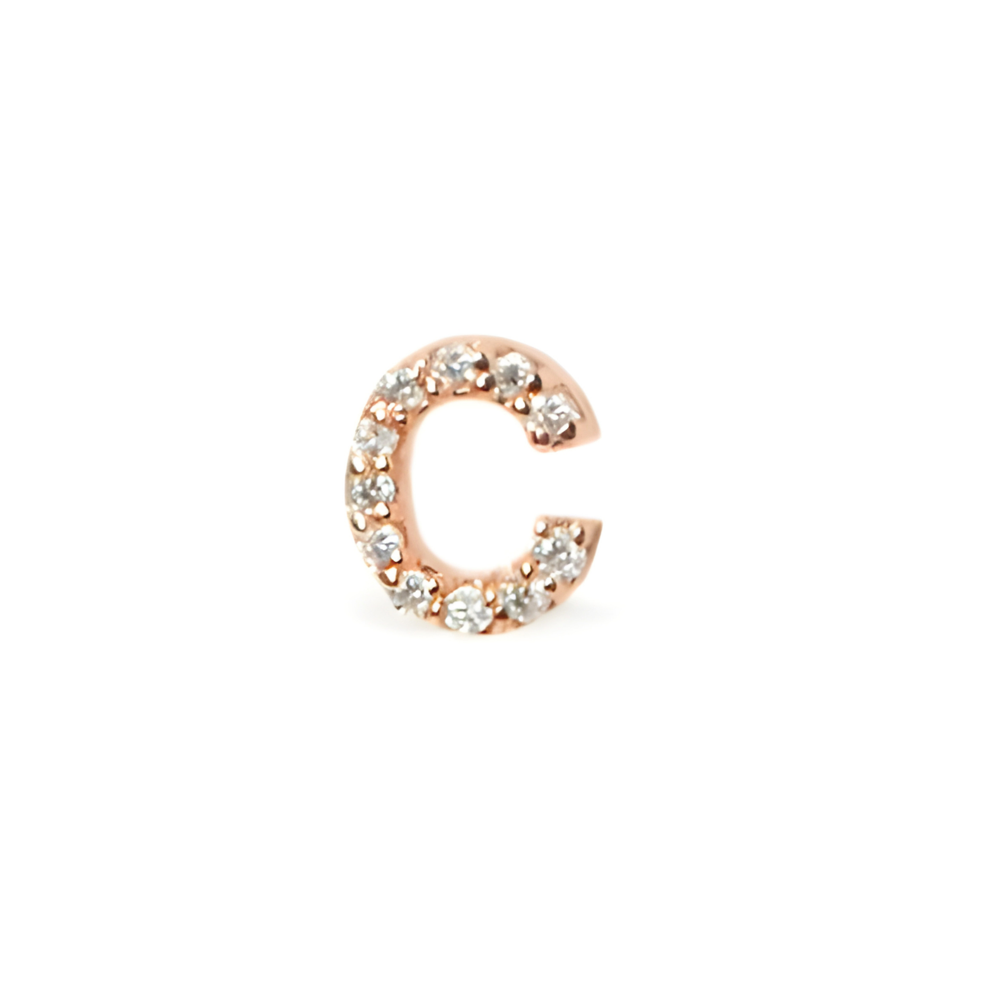 ANZIE Love Letter Pavé Diamond Stud (A–Z) in 14K Gold 0.05 cttw - Jackson Hole Jewelry Company