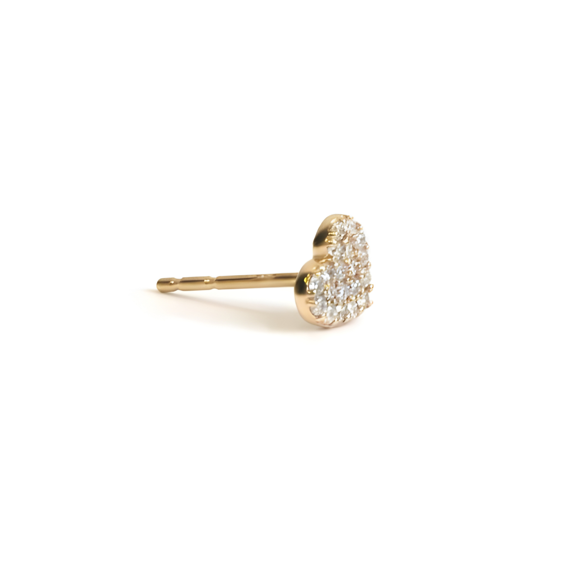 ANZIE Love Letter Pavé Heart Stud in 14K Yellow Gold 0.08 cttw - Jackson Hole Jewelry Company