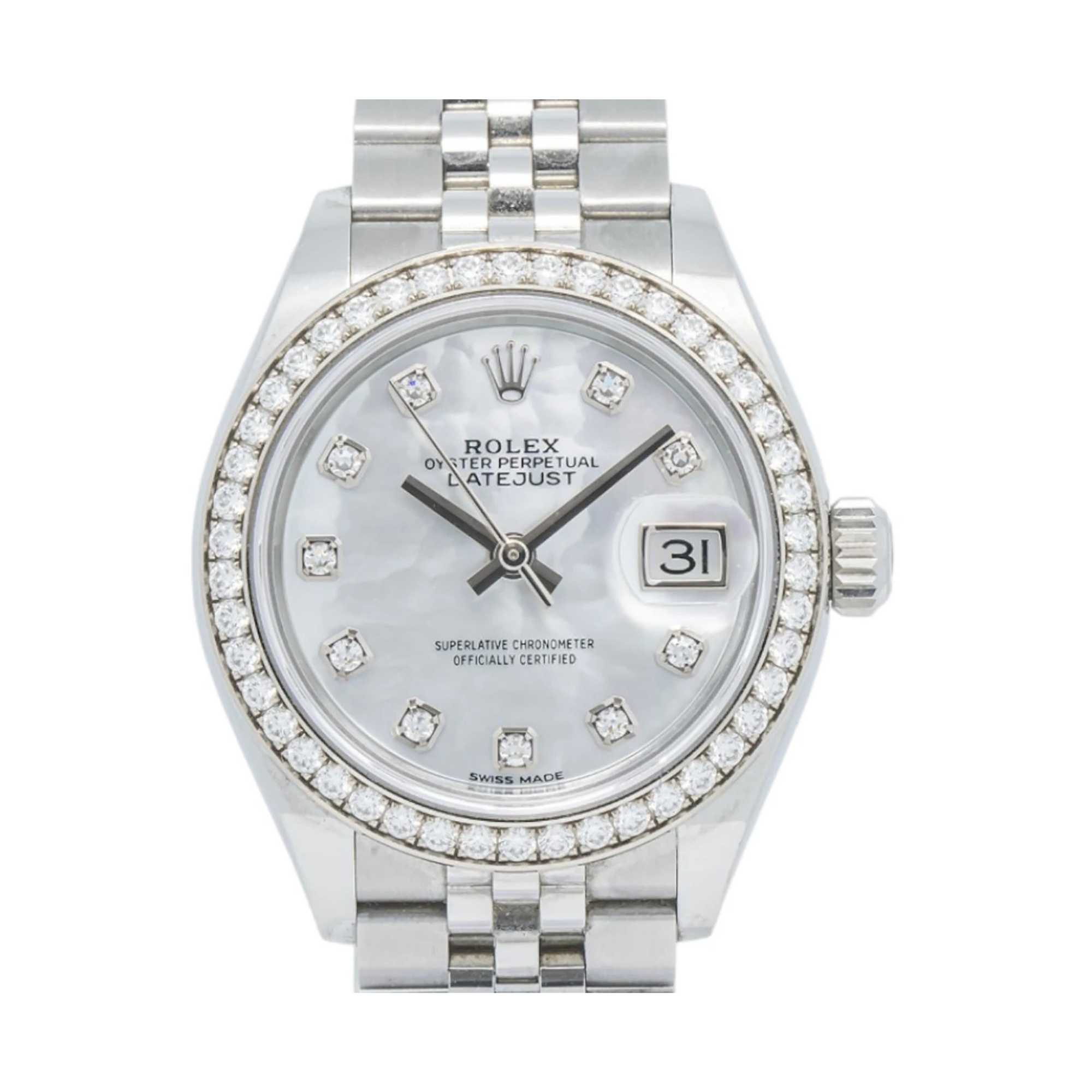Rolex Datejust 31 mm Mother of Pearl Diamond Dial with Diamond Bezel on Jubilee - Jackson Hole Jewelry Company