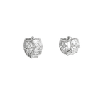 Radiant Cut Diamond Hoop Earrings in 18K White Gold 10.12 Cttw - Jackson Hole Jewelry Company
