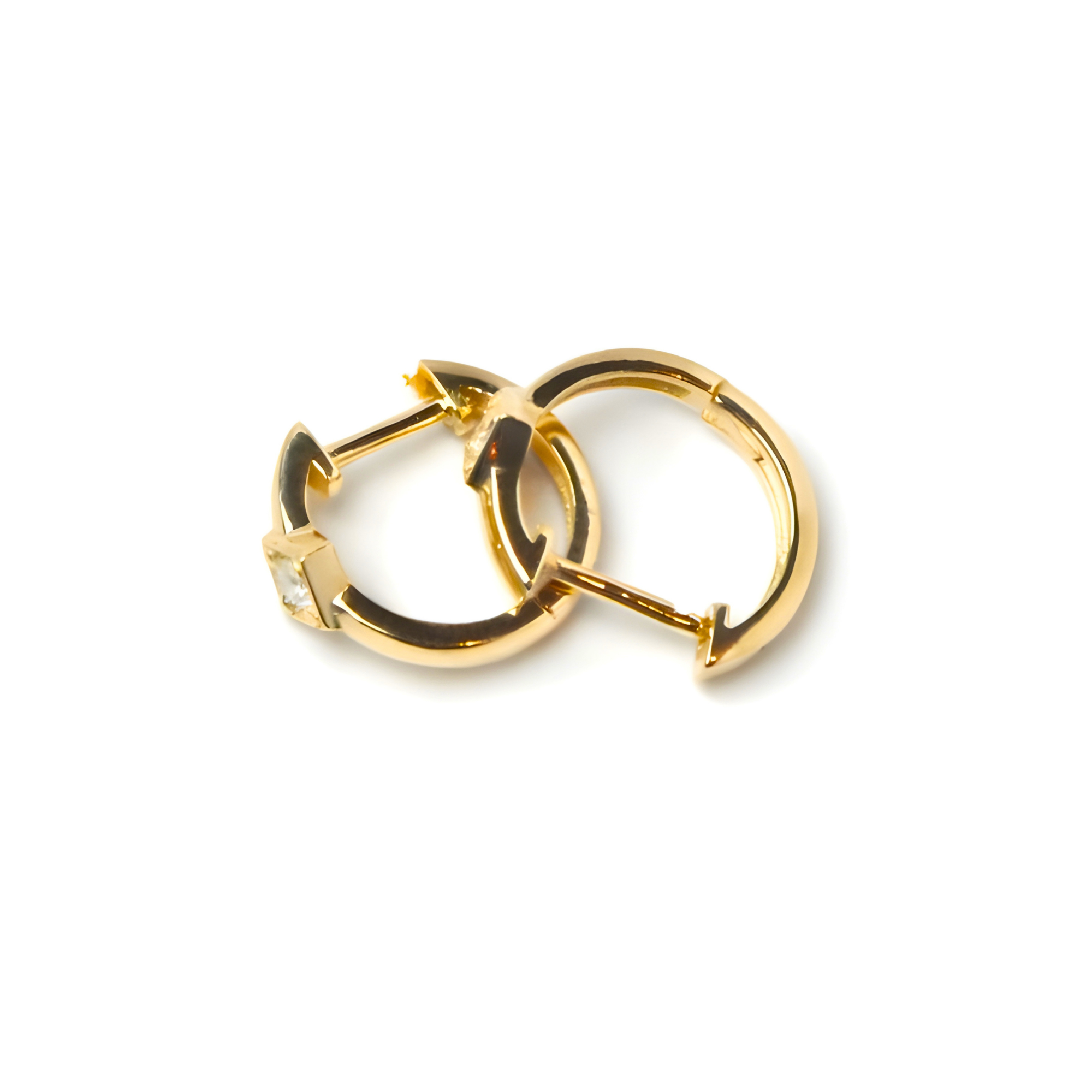 ANZIE Cléo Square Huggies in 14K Yellow Gold 0.06 cttw - Jackson Hole Jewelry Company