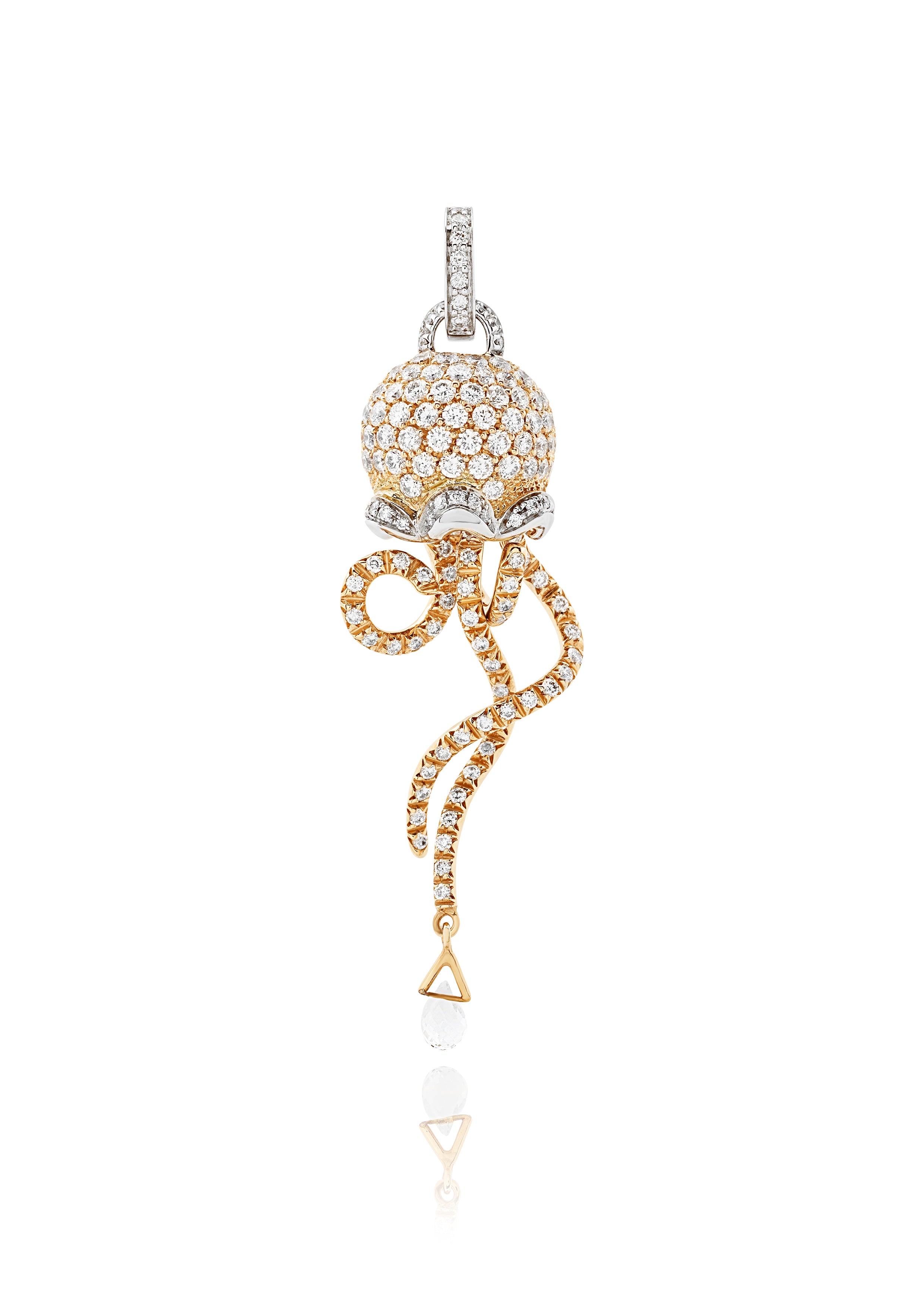 Chantecler Campanelle Pendant – 18K Rose Gold with Diamonds & Crystal Quartz - Jackson Hole Jewelry Company