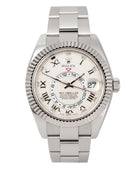 Rolex - Sky-Dweller with Oyster Bracelet in White Gold Fluted Bezel - Jackson Hole Jewelry Company