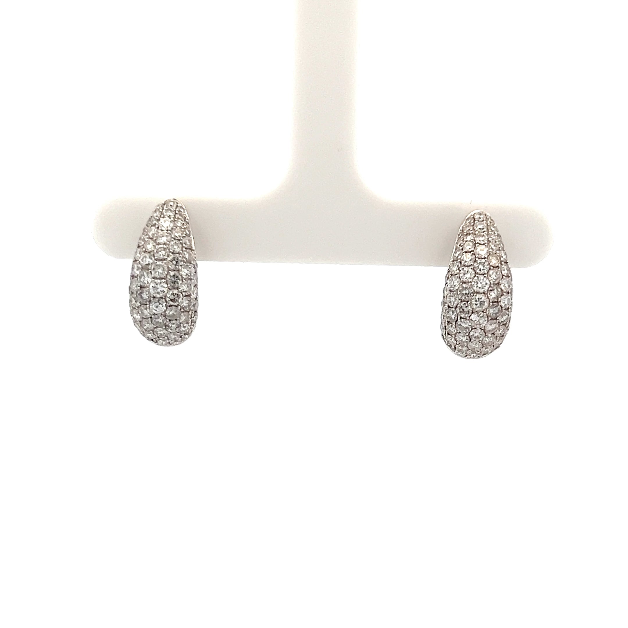 14K White Gold Diamond Huggies - Jackson Hole Jewelry Company