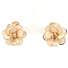 Chantecler Small Paillettes flower earrings in 18Kt rose gold and white enamel - Jackson Hole Jewelry Company
