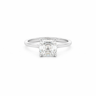 Asscher Cut Diamond Pavé Engagement Ring in Platinum 2.02 Cttw - Jackson Hole Jewelry Company