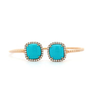 Enchante Bracelet in 18K Rose Gold, Diamonds and Turquoise - Jackson Hole Jewelry Company