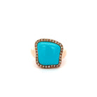 Chantecler – Enchanté Ring in 18K Rose Gold with Diamonds & Turquoise - Jackson Hole Jewelry Company