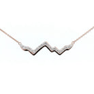 LUXE EDITION: 14K Rose Gold Teton Outline Necklace With Diamonds - Jackson Hole Jewelry Company