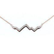 LUXE EDITION: 14K Rose Gold Teton Outline Necklace With Diamonds - Jackson Hole Jewelry Company
