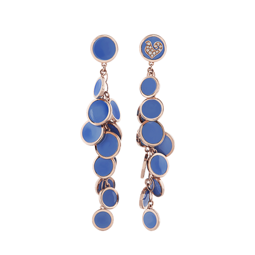 Chantecler Paillettes Blue Capri Cascade Earrings - Jackson Hole Jewelry Company