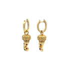 Chantecler Corni Small Horn Earrings – 9K Yellow Gold with Diamonds, Rubies, Emeralds & Sapphires - Jackson Hole Jewelry Company