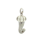 Chantecler Corni Medium Horn Charm – 18K White Gold with Diamonds & Frosted Rock Crystal - Jackson Hole Jewelry Company