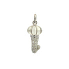 Chantecler Corni Medium Horn Charm – 18K White Gold with Diamonds & Frosted Rock Crystal - Jackson Hole Jewelry Company