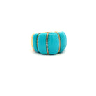 Chantecler Corni Horn Band Ring – 18K Yellow Gold with Natural Turquoise & Diamonds - Jackson Hole Jewelry Company