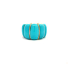 Chantecler Corni Horn Band Ring – 18K Yellow Gold with Natural Turquoise & Diamonds - Jackson Hole Jewelry Company