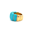 Chantecler Corni Horn Band Ring – 18K Yellow Gold with Natural Turquoise & Diamonds - Jackson Hole Jewelry Company