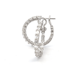 18K WHITE GOLD 4.33CTTW GH VS EMERALD CUT HOOP DIAMOND EARRINGS - Jackson Hole Jewelry Company