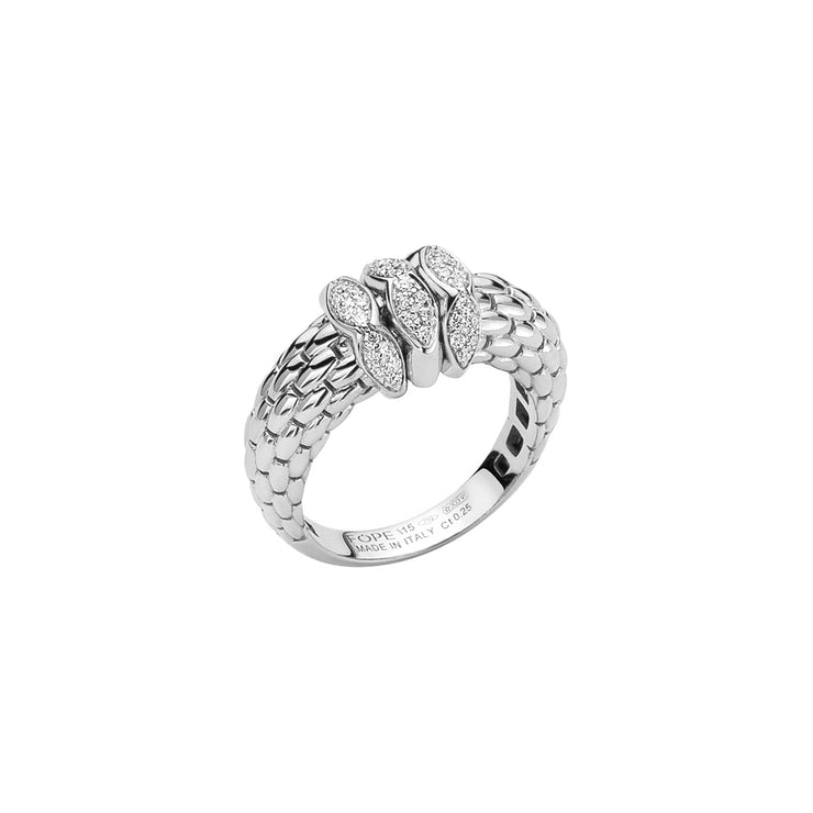 FOPE LOVE NEST 18K Gold Ring with White Diamond Pavé Set Rondels - 0.25 carats - Jackson Hole Jewelry Company