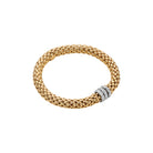 FOPE LOVE NEST 18K Gold Flex’it Bracelet with White Diamond Pavé Rondels - 0.57 carats - Jackson Hole Jewelry Company