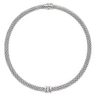 FOPE LOVE NEST 18K White Gold Necklace With White Diamond Set Rondels - 0.19 carats - Jackson Hole Jewelry Company