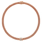 FOPE LOVE NEST 18K Rose Gold Necklace With White Diamond Set Rondels - 0.19 carats - Jackson Hole Jewelry Company