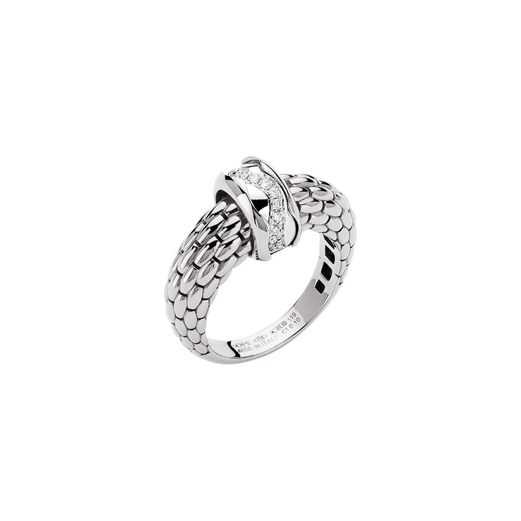FOPE LOVE NEST 18K Gold Ring with White Diamond Rondel - 0.10 carats