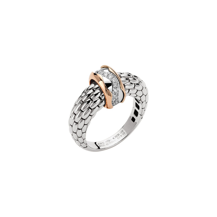 FOPE LOVE NEST 18K Gold Ring with White Diamond Rondel - 0.10 carats