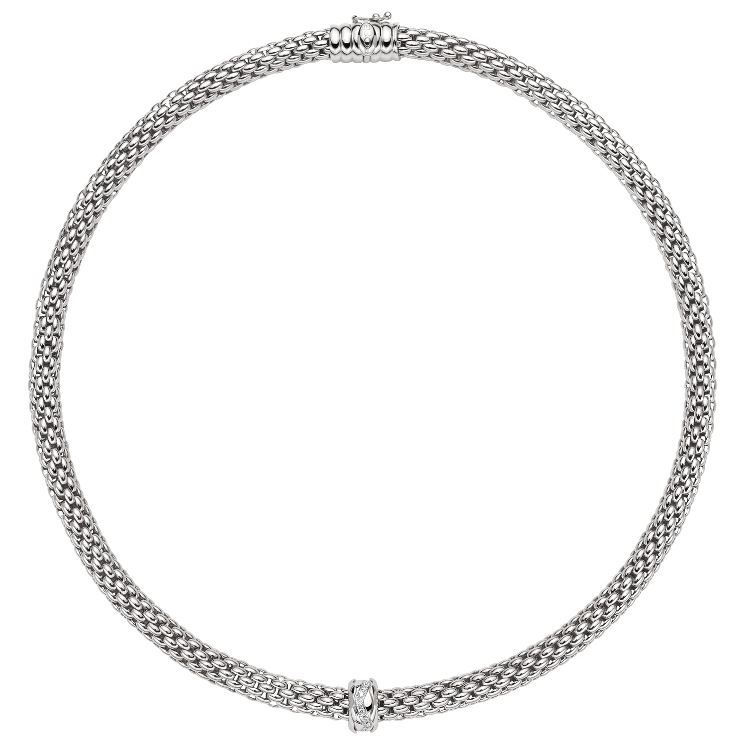 FOPE LOVE NEST 18K White Gold Necklace with White Diamond Charm - 0.12 carats - Jackson Hole Jewelry Company