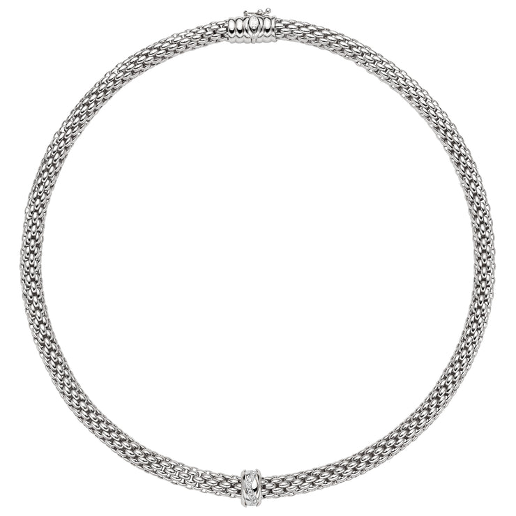 FOPE LOVE NEST 18K White Gold Necklace with White Diamond Charm - 0.12 carats - Jackson Hole Jewelry Company