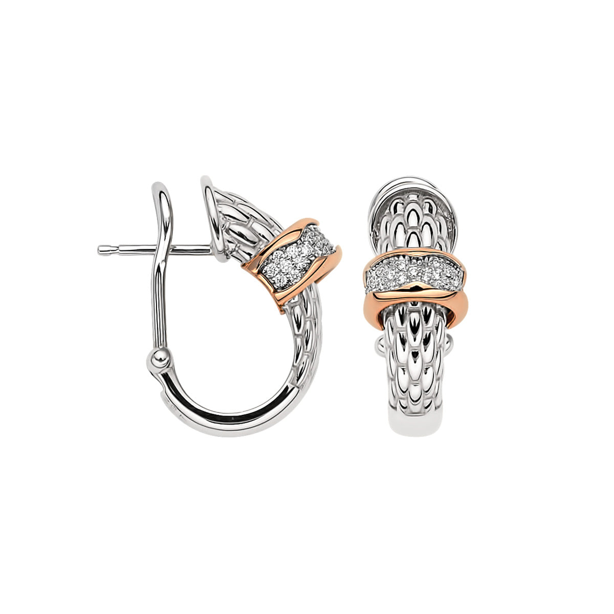 FOPE 18K Gold LOVE NEST Earrings with White Diamond Pavé - 0.33 carats - Jackson Hole Jewelry Company