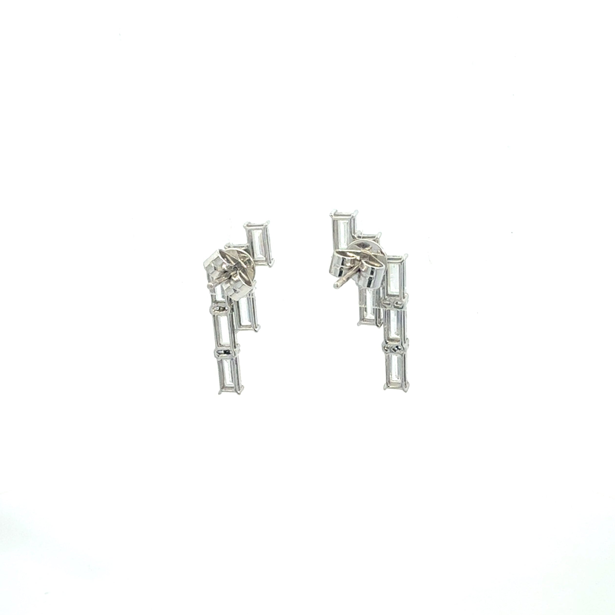 18K White Gold Baguette Diamond Earrings – 2.52 Carats - Jackson Hole Jewelry Company