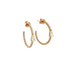 18K Rose Gold Hoop Earrings with Pear Diamonds - Jackson Hole Jewelry Company