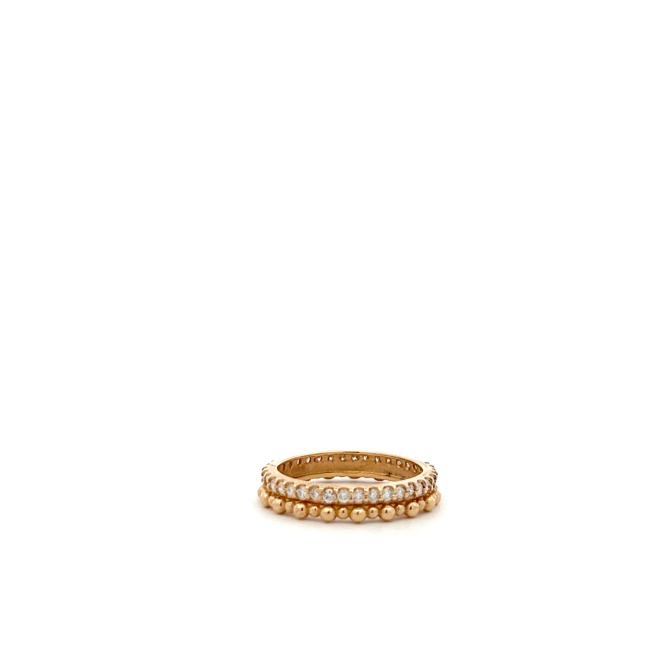 Anzie 14K Yellow Gold Dew Drop Pavé Double Eternity - Jackson Hole Jewelry Company