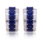 Picchiotti - Octagonal Blue Sapphire and Diamond Earrings in 18K White - Jackson Hole Jewelry Company