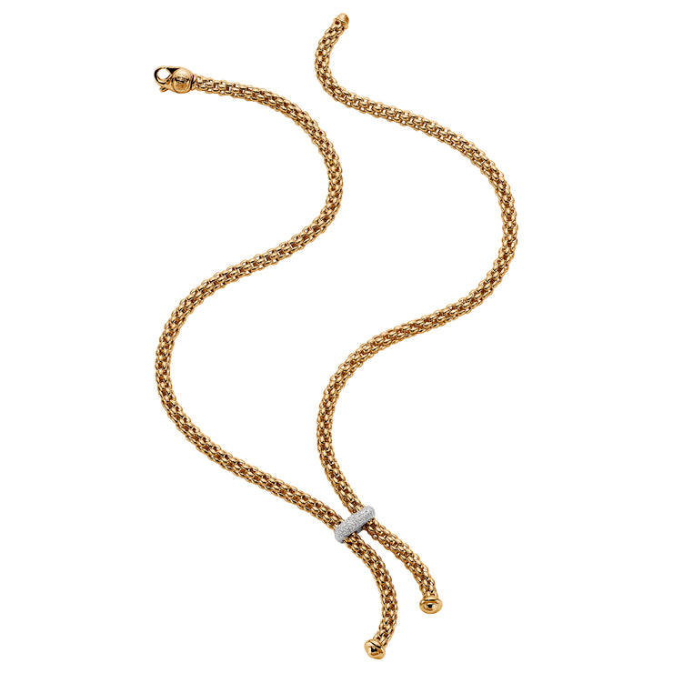 FOPE SOLO 18K Gold Necklace with White Diamond Charm - 0.22 carats