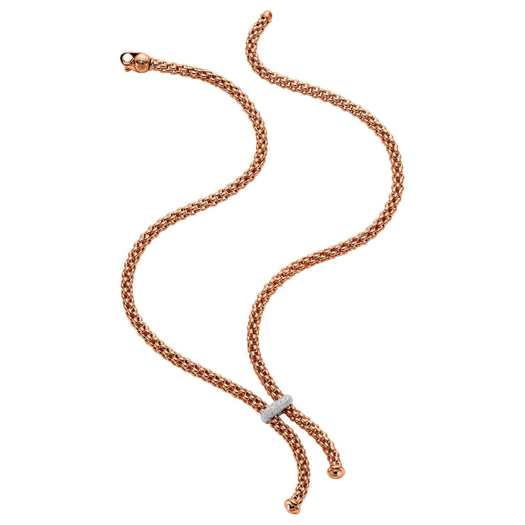 FOPE SOLO 18K Gold Necklace with White Diamond Charm - 0.22 carats