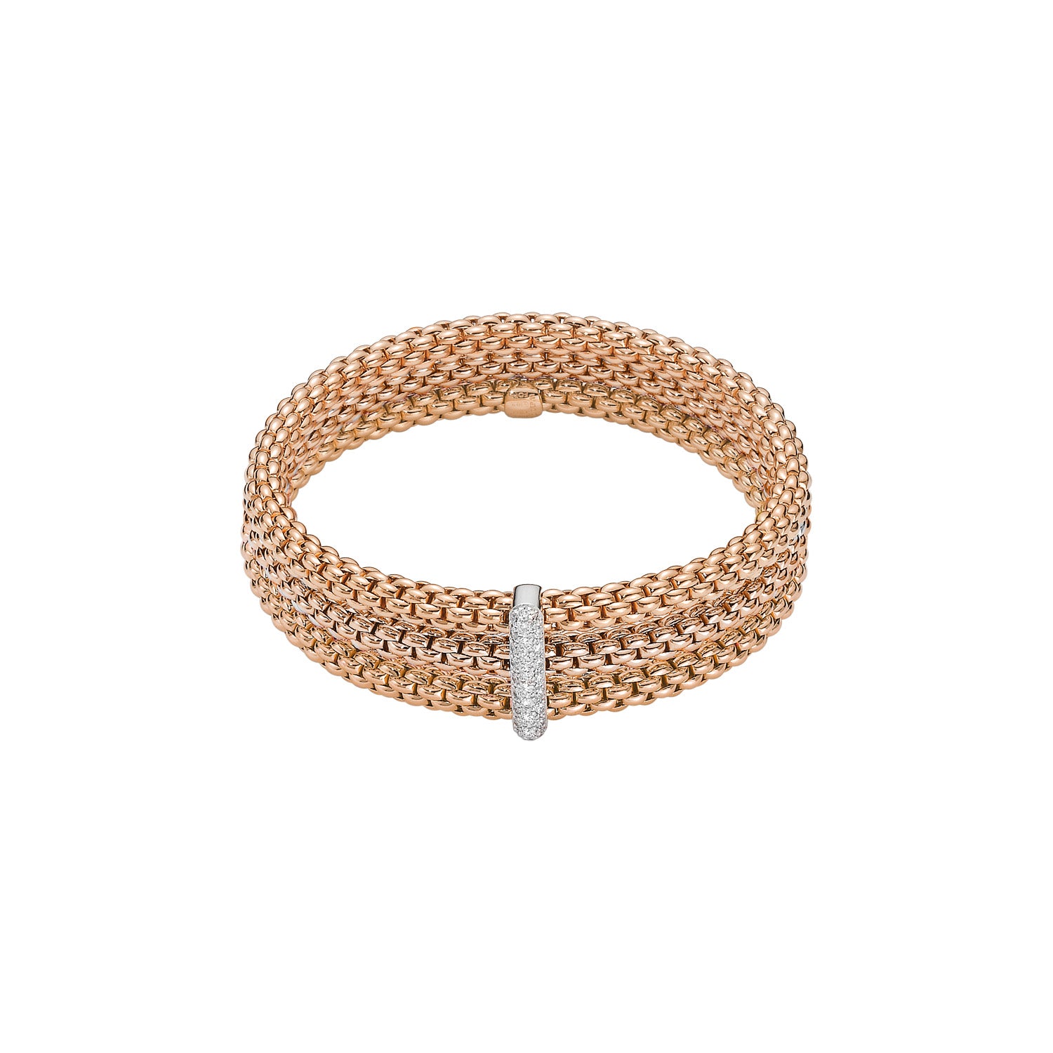 FOPE SOLO 18K Gold Flex’it Bracelet with White Diamonds - 0.34 ct carats - Jackson Hole Jewelry Company