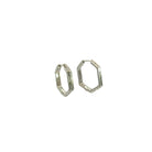 18K White Gold Empire Hexagonal Hoop Earrings with Baguette Diamonds – 1.80 Carats - Jackson Hole Jewelry Company