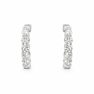 Round Brilliant Diamond Hoop Earrings in 18K White Gold 5.64 Cttw - Jackson Hole Jewelry Company