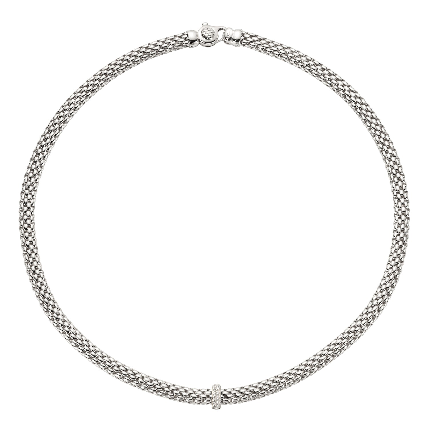 FOPE VENDOME 18K Gold Necklace with White Diamond Charm - 0.10 carats - Jackson Hole Jewelry Company