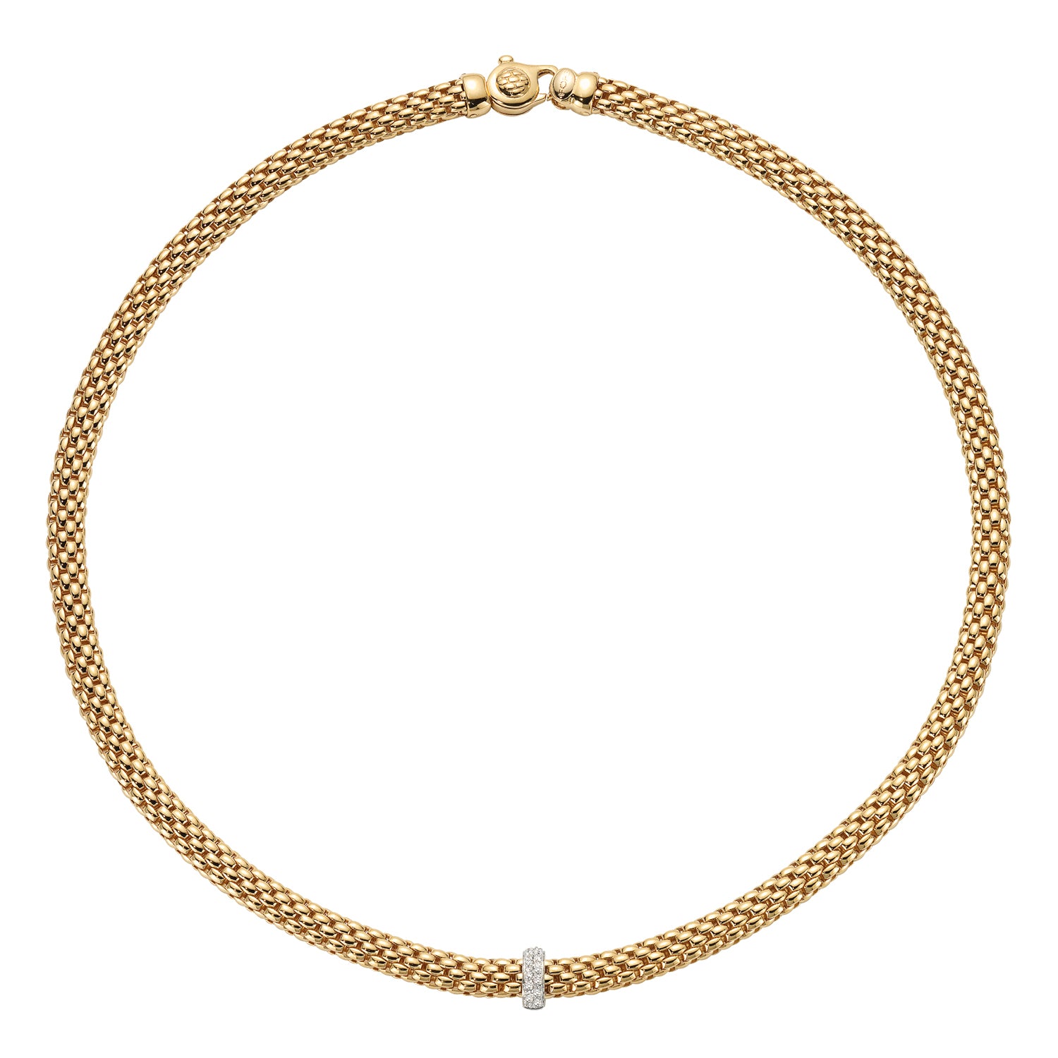 FOPE VENDOME 18K Gold Necklace with White Diamond Charm - 0.10 carats - Jackson Hole Jewelry Company