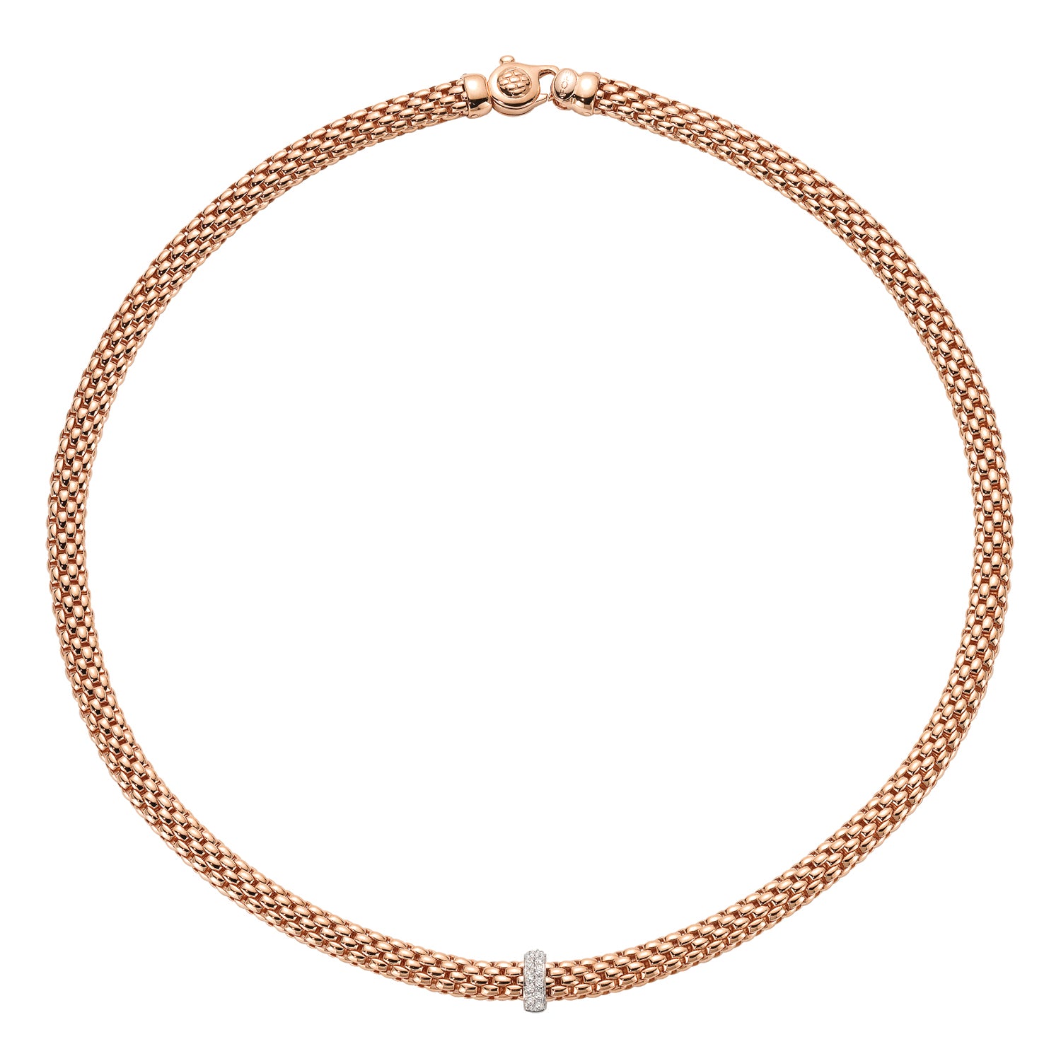 FOPE VENDOME 18K Gold Necklace with White Diamond Charm - 0.10 carats - Jackson Hole Jewelry Company