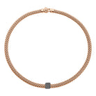 FOPE VENDOME 18K Gold Necklace with Black Diamond Pavé Charm - 0.47 carats - Jackson Hole Jewelry Company