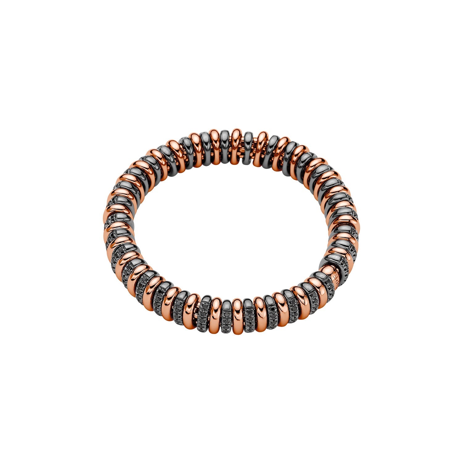 FOPE VENDOME 18K Gold Flex'it Bracelet with Black Rhodium Pavé Rondels - Jackson Hole Jewelry Company