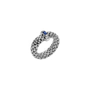 FOPE VENDOME 18K White Gold Ring with White Diamonds and Blue Sapphire - 0.04 carats - Jackson Hole Jewelry Company